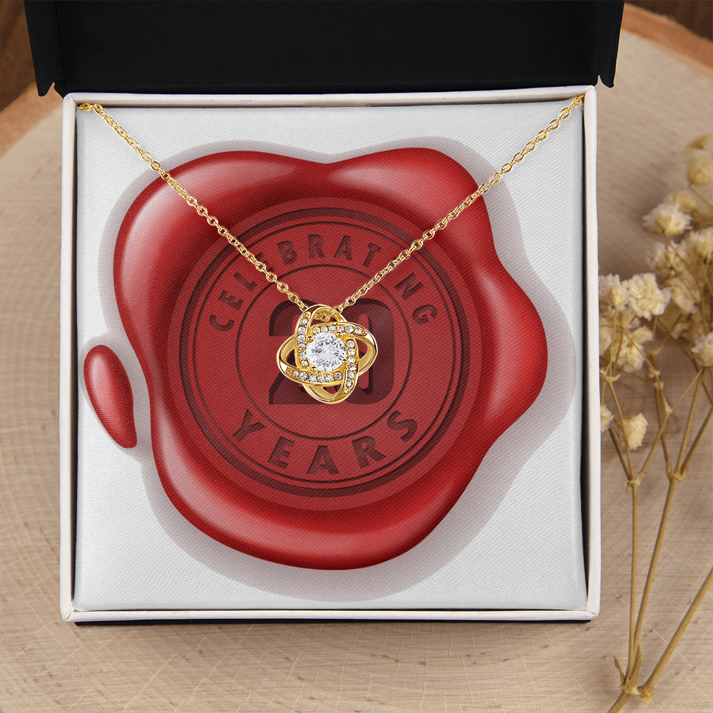 Celebrating 29 Years Anniversary - 18K Yellow Gold Finish Love Knot Necklace