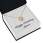 Happy Birthday Agnes - 18K Yellow Gold Finish Love Knot Necklace