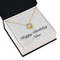 Happy Birthday Nina - 18K Yellow Gold Finish Love Knot Necklace