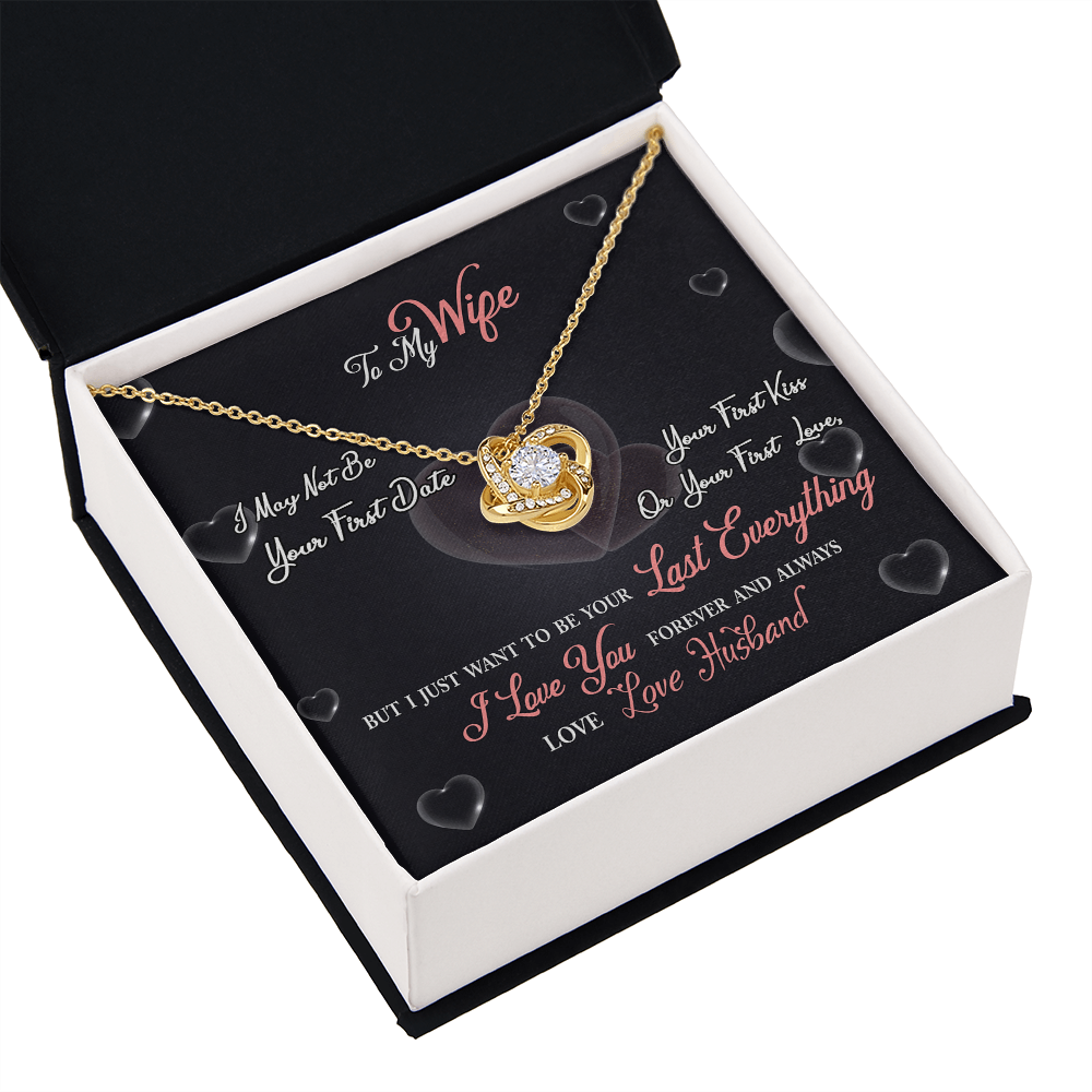 017 To My Wife - 18K Yellow Gold Finish Love Knot Necklace