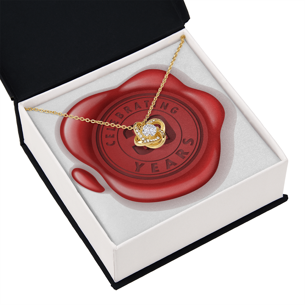 Celebrating 30 Years Anniversary - 18K Yellow Gold Finish Love Knot Necklace