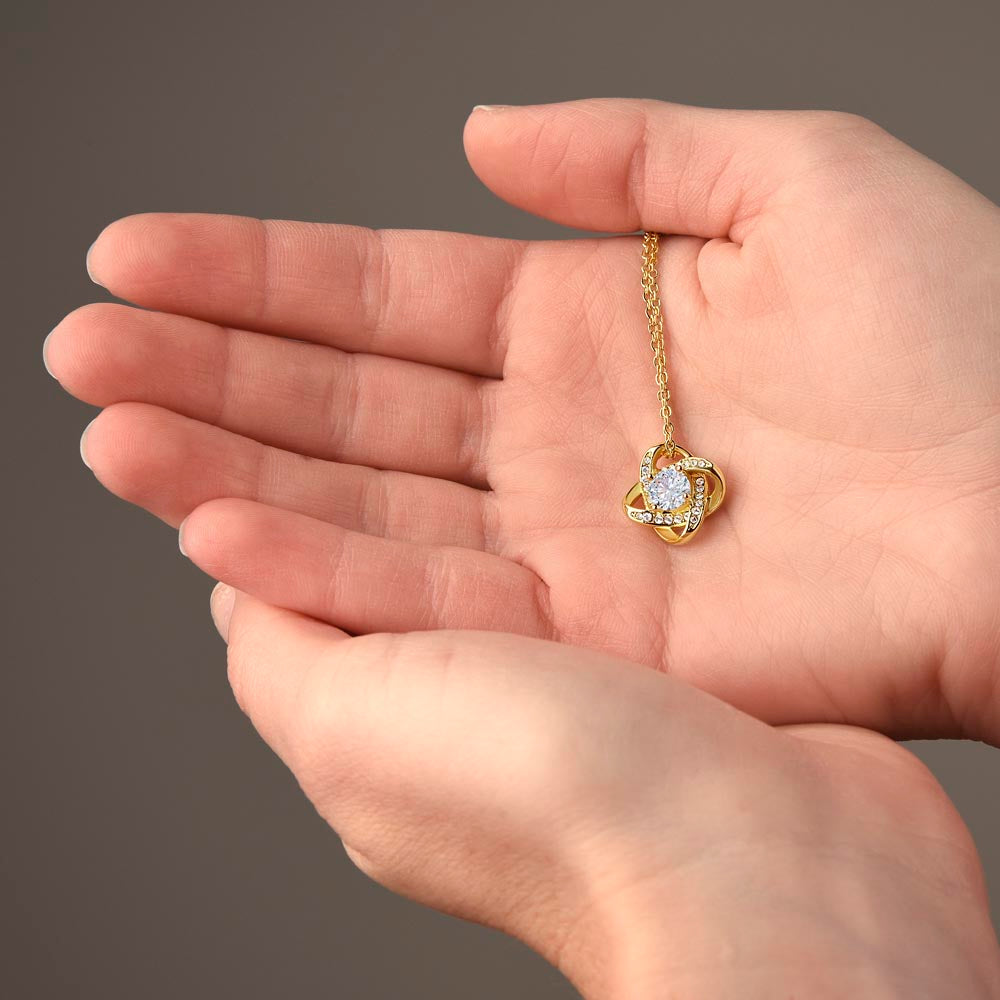 Celebrating 13 Years Anniversary - 18K Yellow Gold Finish Love Knot Necklace