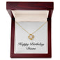 Happy Birthday Diane - 18K Yellow Gold Finish Love Knot Necklace With Mahogany Style Luxury Box