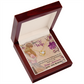 018 Dear Wife, Happy Anniversary - 18K Yellow Gold Finish Love Knot Necklace With Mahogany Style Luxury Box