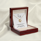 006 To My Wife - 18K Yellow Gold Finish Love Knot Necklace With Mahogany Style Luxury Box