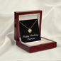 Happy Birthday Patricia v2 - 18K Yellow Gold Finish Love Knot Necklace With Mahogany Style Luxury Box
