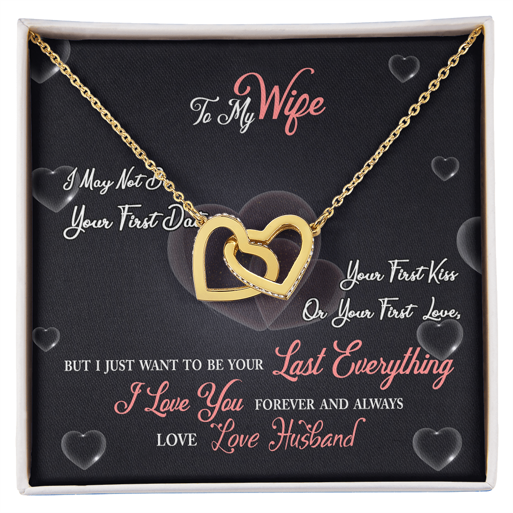 017 To My Wife - 18K Yellow Gold Finish Interlocking Hearts Necklace