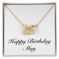 Happy Birthday May - 18K Yellow Gold Finish Interlocking Hearts Necklace