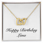 Happy Birthday Lena - 18K Yellow Gold Finish Interlocking Hearts Necklace