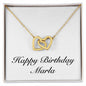 Happy Birthday Marla - 18K Yellow Gold Finish Interlocking Hearts Necklace