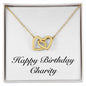 Happy Birthday Charity - 18K Yellow Gold Finish Interlocking Hearts Necklace