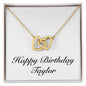 Happy Birthday Taylor - 18K Yellow Gold Finish Interlocking Hearts Necklace