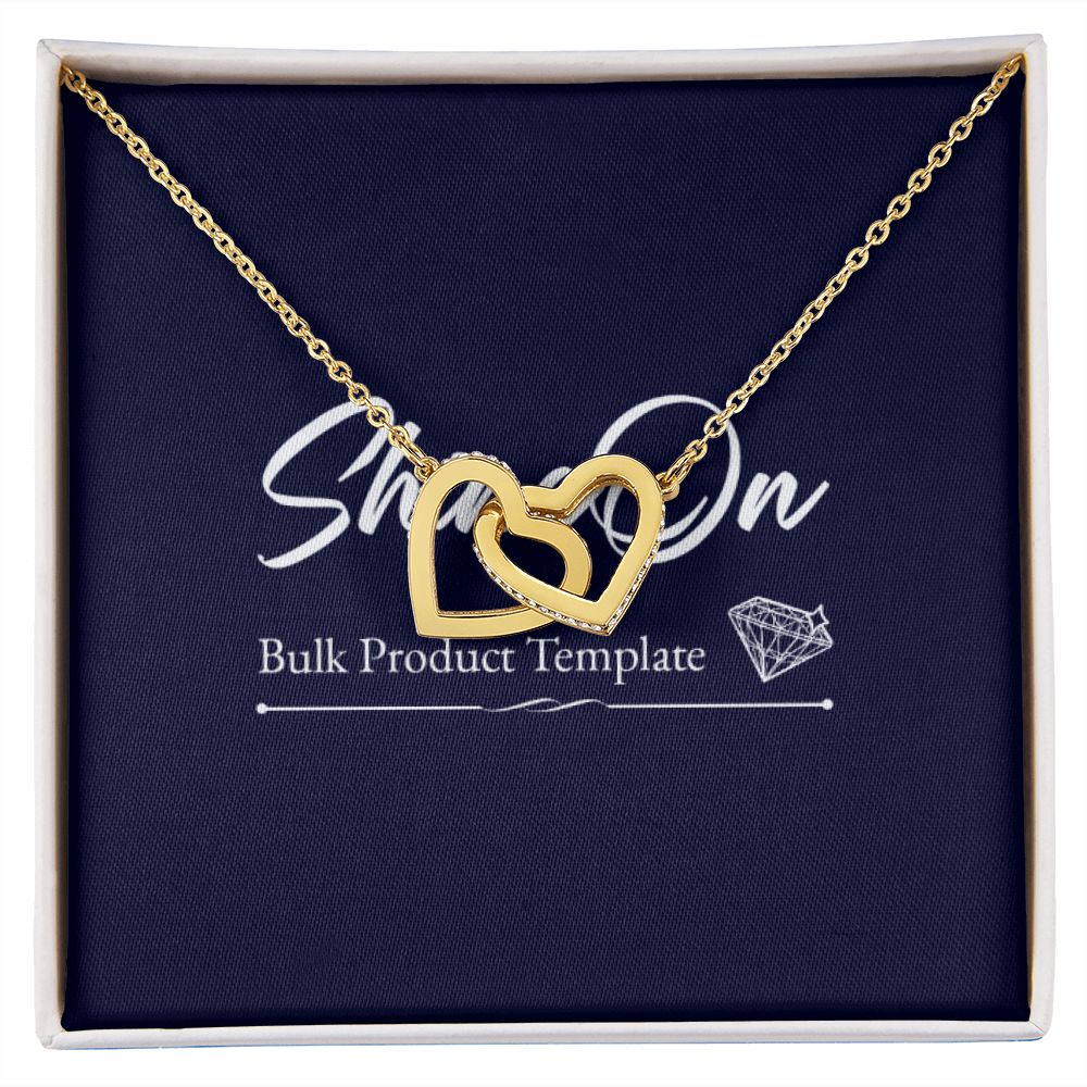 - 18K Yellow Gold Finish Interlocking Hearts Necklace