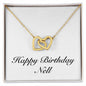 Happy Birthday Nell - 18K Yellow Gold Finish Interlocking Hearts Necklace