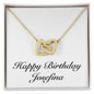 Happy Birthday Josefina - 18K Yellow Gold Finish Interlocking Hearts Necklace