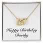 Happy Birthday Dorthy - 18K Yellow Gold Finish Interlocking Hearts Necklace