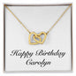 Happy Birthday Carolyn - 18K Yellow Gold Finish Interlocking Hearts Necklace