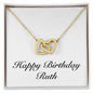 Happy Birthday Ruth - 18K Yellow Gold Finish Interlocking Hearts Necklace