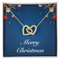 Merry Christmas v01 - 18K Yellow Gold Finish Interlocking Hearts Necklace