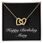 Happy Birthday Mary v2 - 18K Yellow Gold Finish Interlocking Hearts Necklace