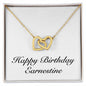 Happy Birthday Earnestine - 18K Yellow Gold Finish Interlocking Hearts Necklace