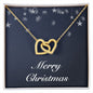 Merry Christmas v04 - 18K Yellow Gold Finish Interlocking Hearts Necklace