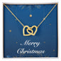 Merry Christmas v05 - 18K Yellow Gold Finish Interlocking Hearts Necklace