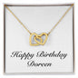 Happy Birthday Doreen - 18K Yellow Gold Finish Interlocking Hearts Necklace