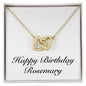 Happy Birthday Rosemary - 18K Yellow Gold Finish Interlocking Hearts Necklace