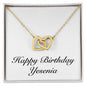 Happy Birthday Yesenia - 18K Yellow Gold Finish Interlocking Hearts Necklace