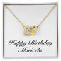 Happy Birthday Maricela - 18K Yellow Gold Finish Interlocking Hearts Necklace