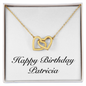 Happy Birthday Patricia - 18K Yellow Gold Finish Interlocking Hearts Necklace