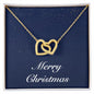 Merry Christmas v08 - 18K Yellow Gold Finish Interlocking Hearts Necklace