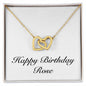 Happy Birthday Rose - 18K Yellow Gold Finish Interlocking Hearts Necklace