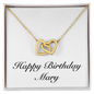 Happy Birthday Mary - 18K Yellow Gold Finish Interlocking Hearts Necklace