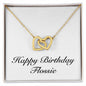 Happy Birthday Flossie - 18K Yellow Gold Finish Interlocking Hearts Necklace