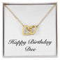 Happy Birthday Dee - 18K Yellow Gold Finish Interlocking Hearts Necklace