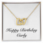 Happy Birthday Carly - 18K Yellow Gold Finish Interlocking Hearts Necklace