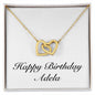 Happy Birthday Adela - 18K Yellow Gold Finish Interlocking Hearts Necklace