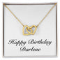 Happy Birthday Darlene - 18K Yellow Gold Finish Interlocking Hearts Necklace