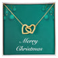 Merry Christmas v02 - 18K Yellow Gold Finish Interlocking Hearts Necklace