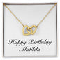 Happy Birthday Matilda - 18K Yellow Gold Finish Interlocking Hearts Necklace