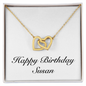 Happy Birthday Susan - 18K Yellow Gold Finish Interlocking Hearts Necklace