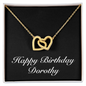Happy Birthday Dorothy v2 - 18K Yellow Gold Finish Interlocking Hearts Necklace