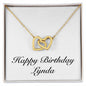 Happy Birthday Lynda - 18K Yellow Gold Finish Interlocking Hearts Necklace