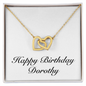 Happy Birthday Dorothy - 18K Yellow Gold Finish Interlocking Hearts Necklace