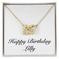 Happy Birthday Lilly - 18K Yellow Gold Finish Interlocking Hearts Necklace