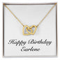 Happy Birthday Earlene - 18K Yellow Gold Finish Interlocking Hearts Necklace