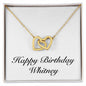 Happy Birthday Whitney - 18K Yellow Gold Finish Interlocking Hearts Necklace