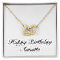 Happy Birthday Annette - 18K Yellow Gold Finish Interlocking Hearts Necklace